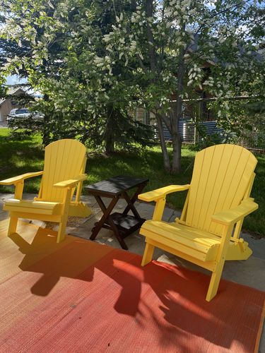 Customer photo review of Set of 2 - DuraWeather Poly® Unwind Edition King Size Folding Adirondack Chairs With Built In Cupholders + 1 Folding End Table With Removable Tray