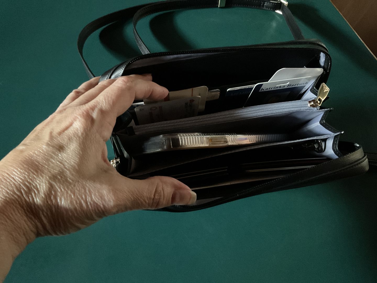 Customer photo review of Grande Marina Convertible Wallet and Belt Bag