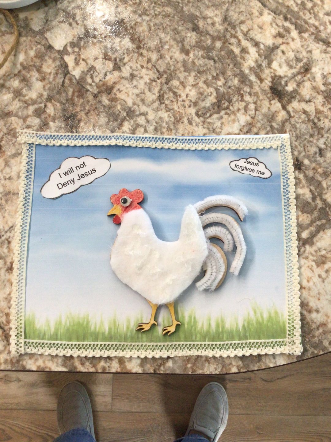 Customer photo review of Unfinished Wood Rooster Chicken Shape - Farm Animal - Craft - up to 24" DIY