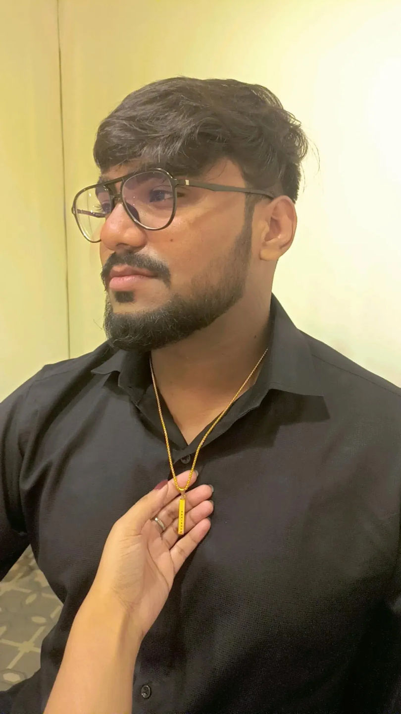 Customer photo review of Personalised Cuboid Locket for Men