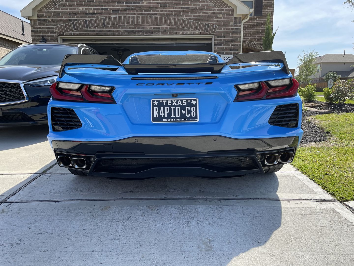 Customer photo review of Corvette C8 Z51 Rear Trunk Spoiler Add-On Wicker Extension