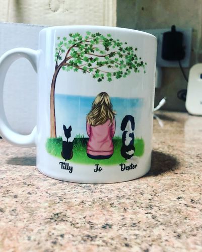 Customer photo review of Girl & Dogs - Life is better with a dog Personalised Mug