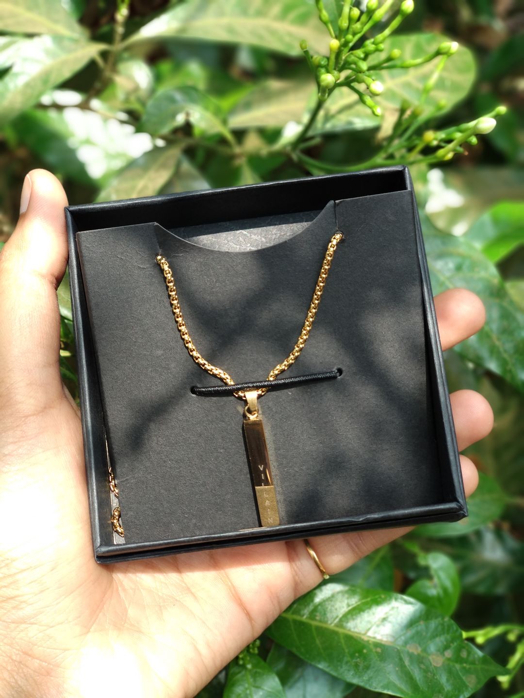 Customer photo review of Personalised Cuboid Locket for Men