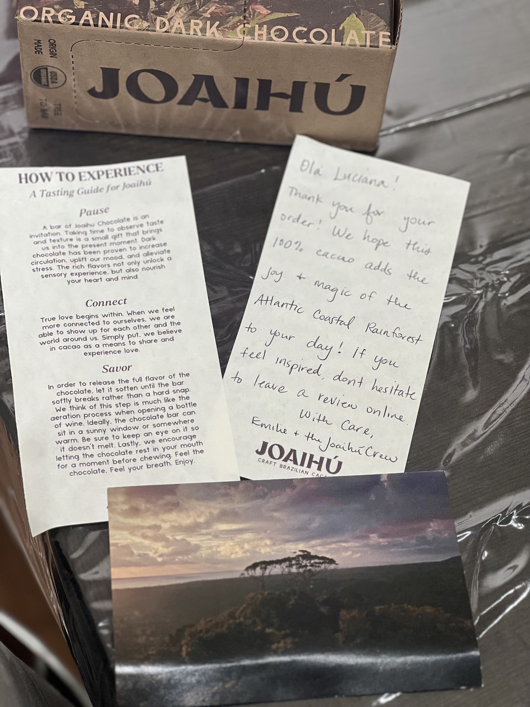 Customer photo review of 100% Dark Chocolate Single Bar