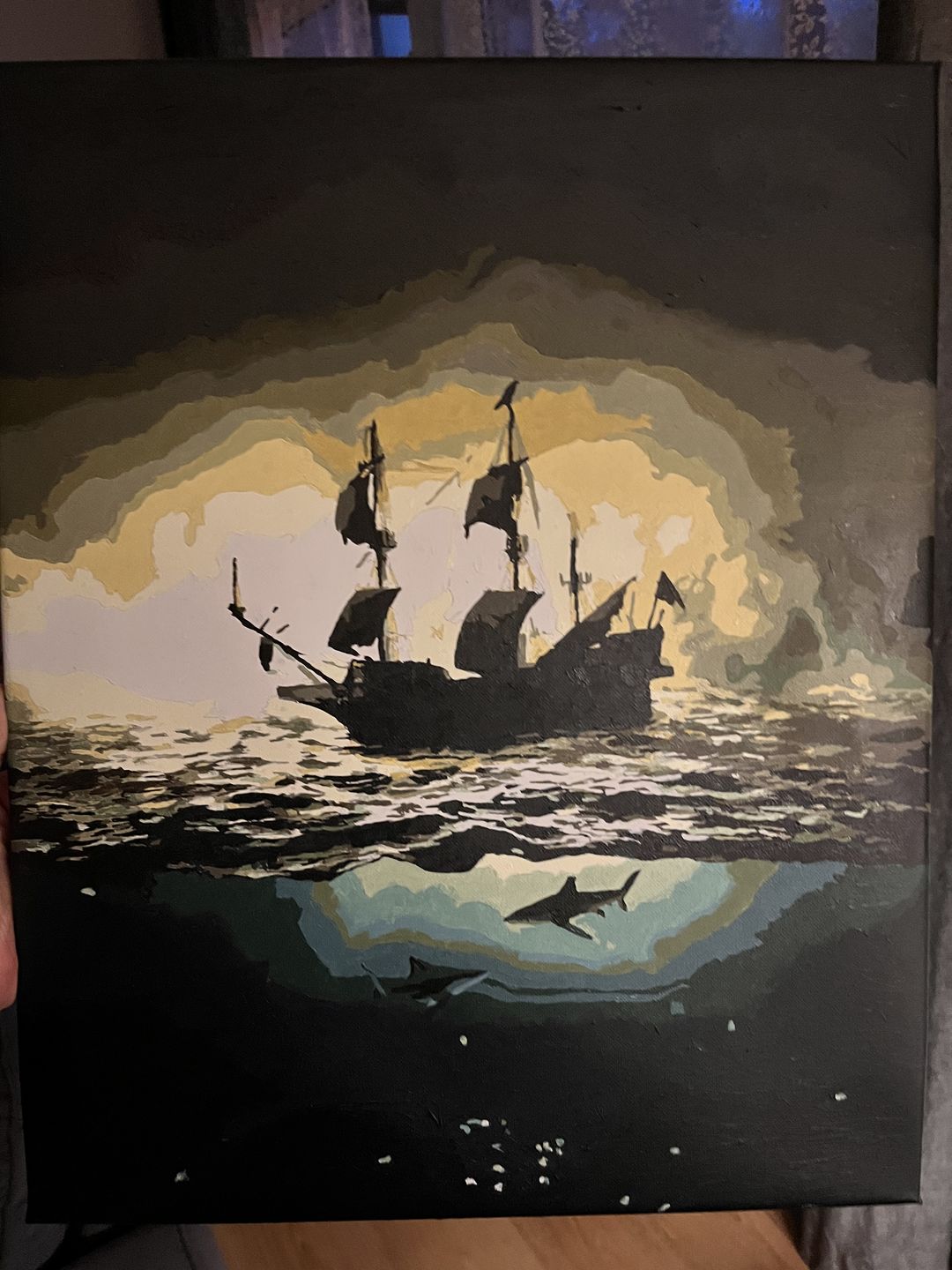Customer photo review of Malen nach Zahlen - Segelschiff mit Haien