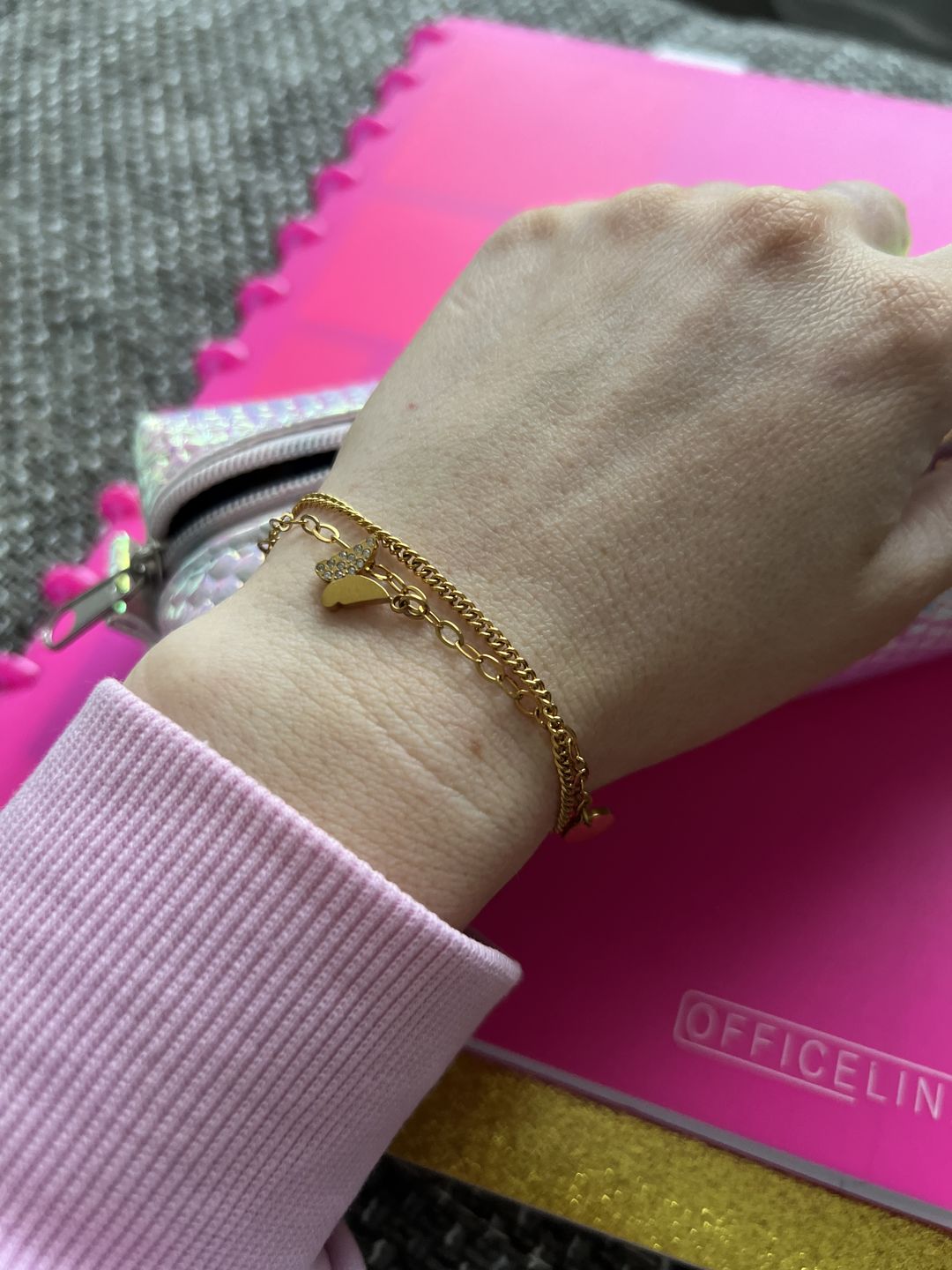 Customer photo review of Crystal Butterfly Armband | 18K vergoldet