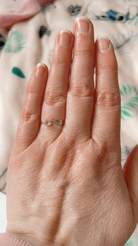 Customer photo review of Moonstone Teardrop Ring (Silver)