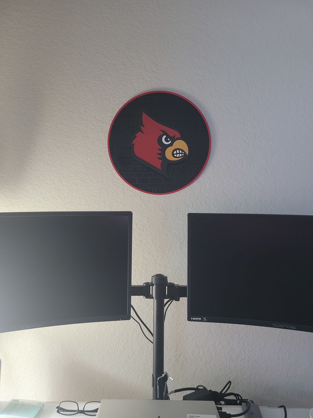 Customer photo review of CRAFT SERIES- Louisville Cardinals 3D Embossed Metal Wall Art