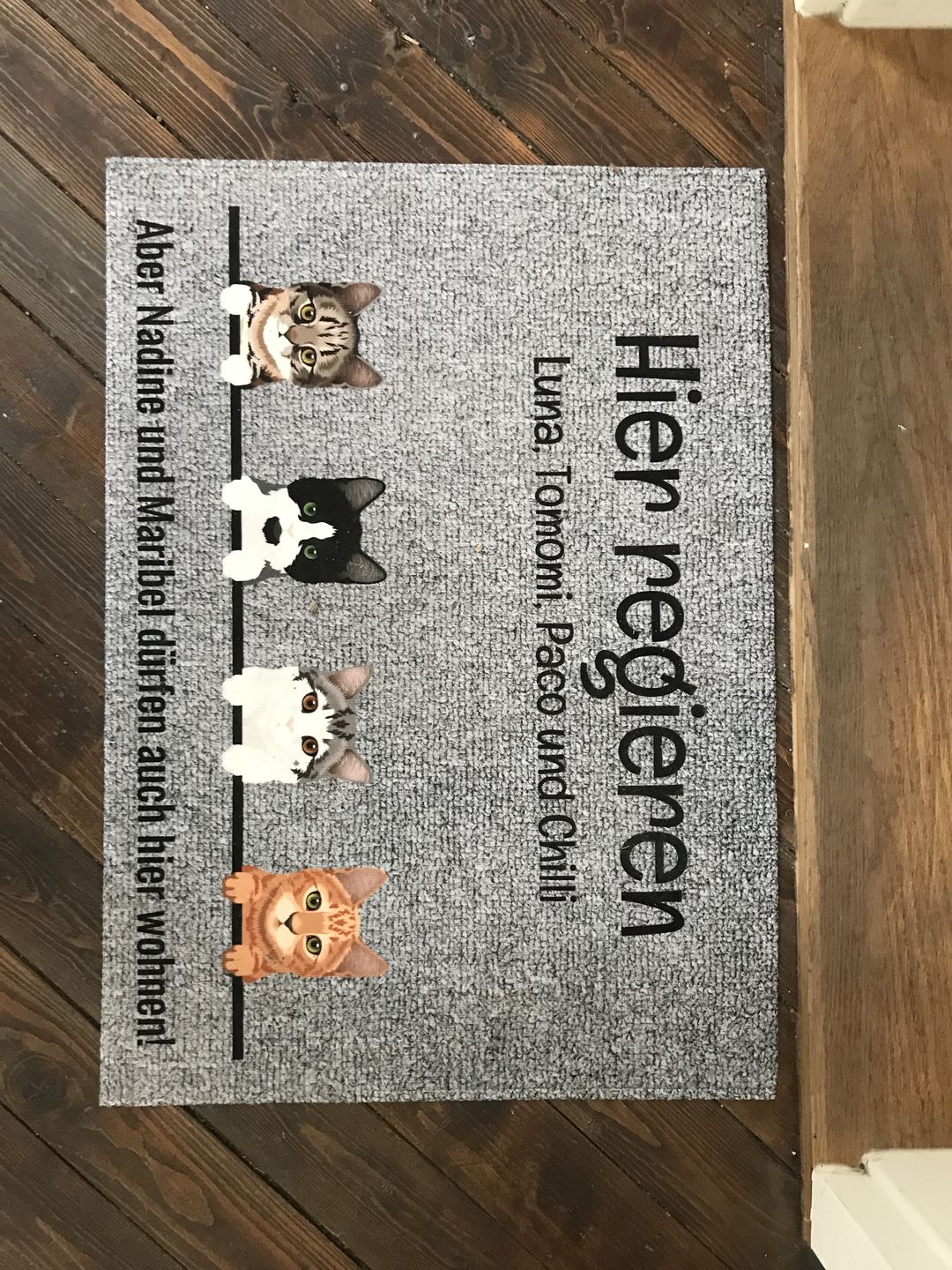 Customer photo review of Alle meine Fellnasen - Individuelle Fußmatte
