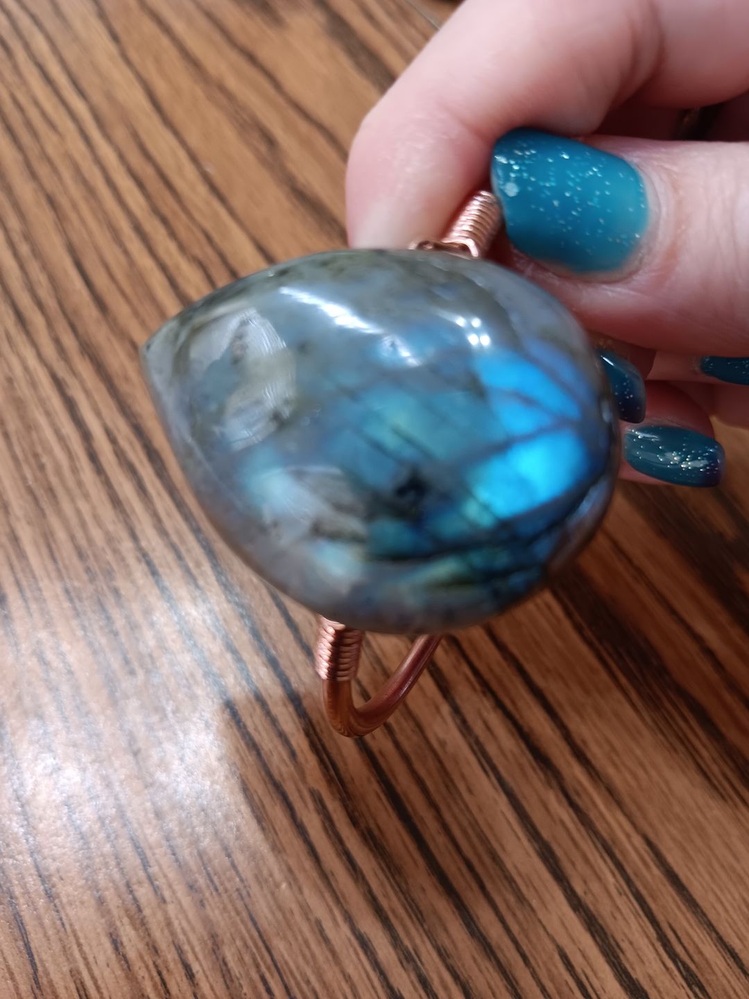 Customer photo review of Labradorite Crystal Teardrop Bracelet