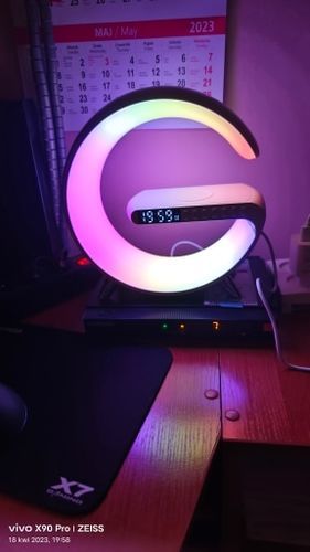 Customer photo review of LitLamp™ — 3-in-1 Alarm Clock, Speaker & Wireless Charger