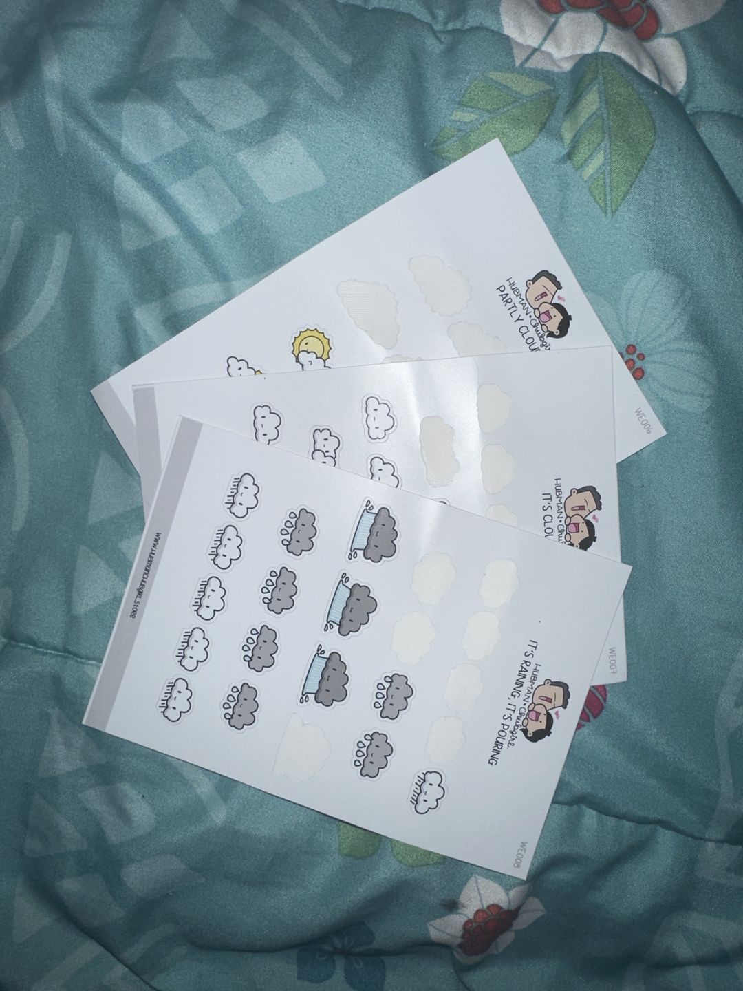 Customer photo review of It's Raining, It's Pouring Planner Stickers