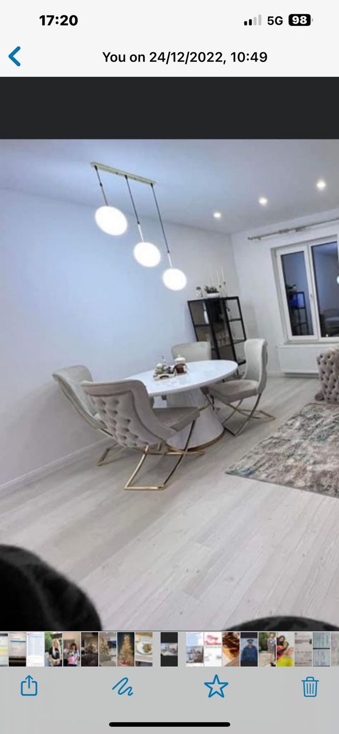 Customer photo review of Masa VEGAS, alb/auriu, 120x120x76 cm