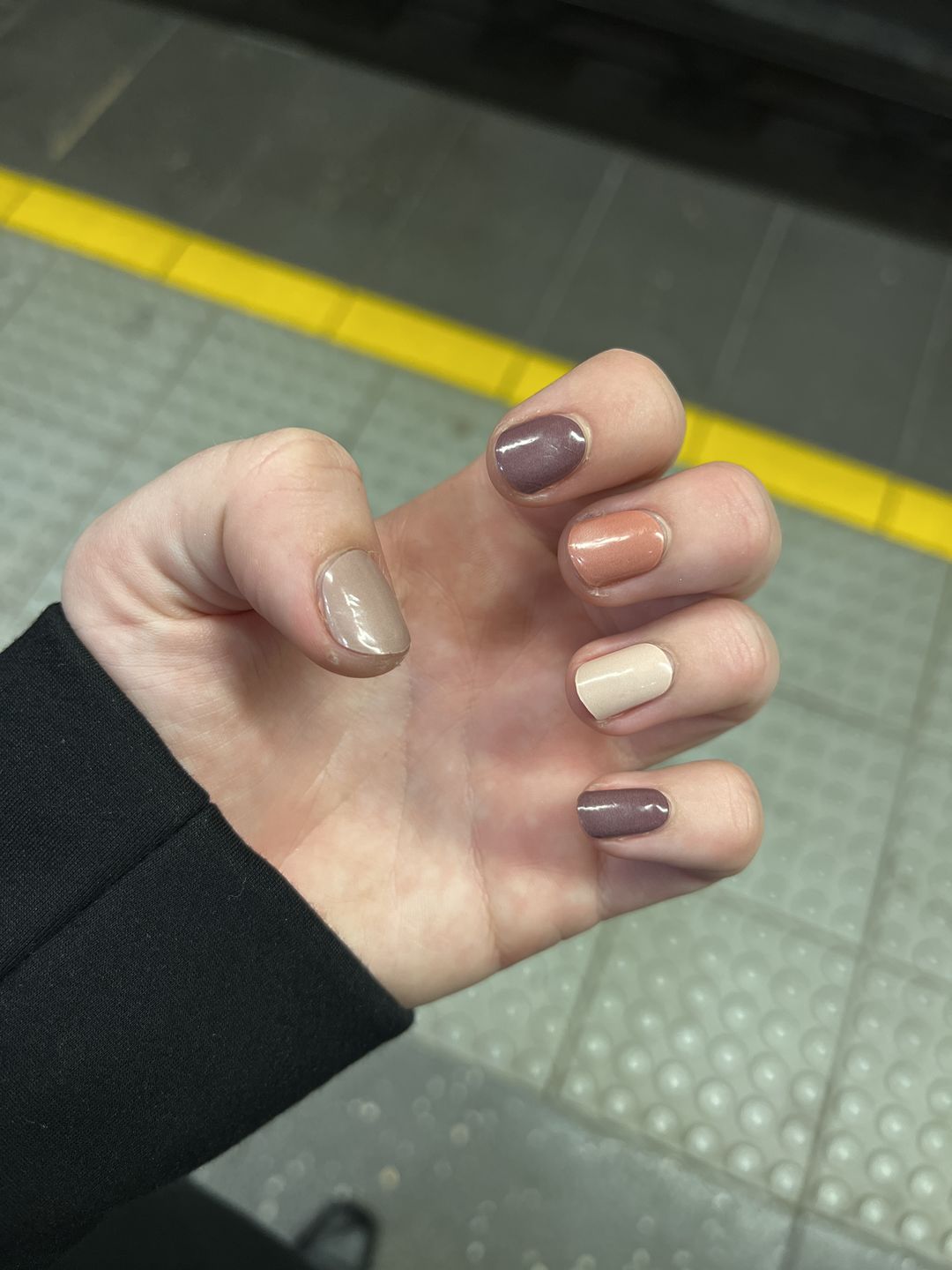 Customer photo review of Nude And Wine DIY Semicured Gel Nail Sticker Kit