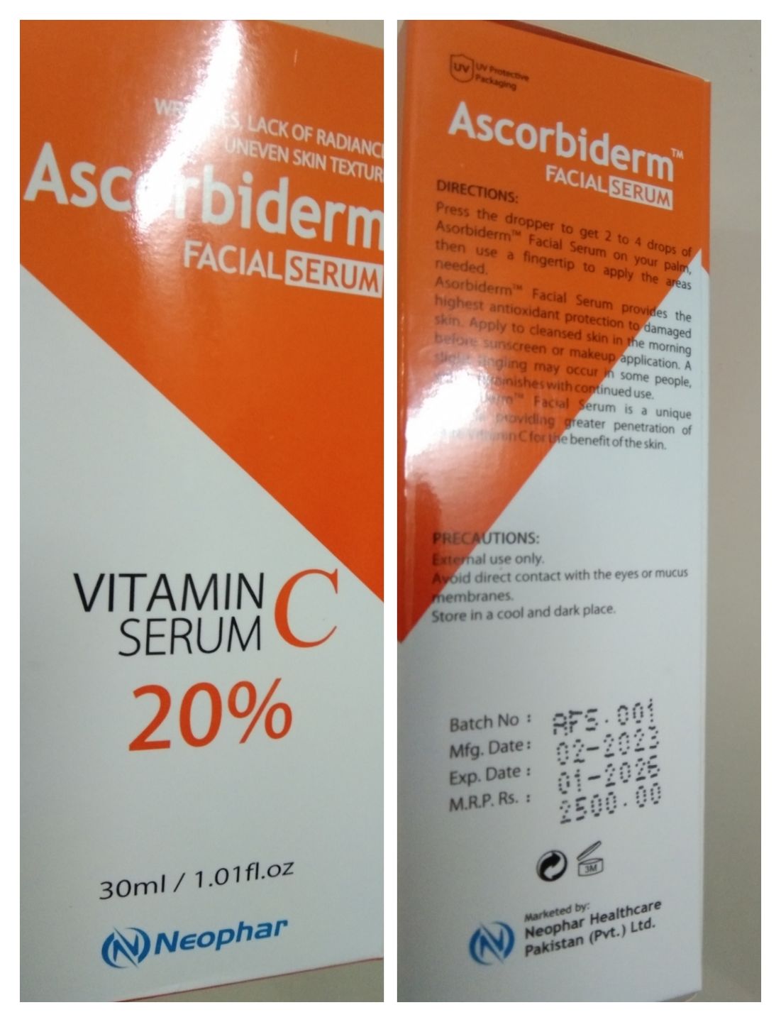 Customer photo review of Ascorbiderm Vitamin C Facial Serum 20%