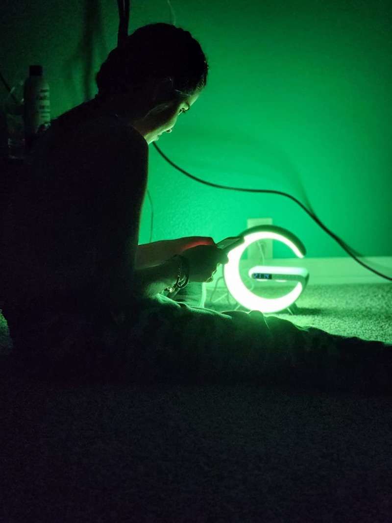 Customer photo review of LitLamp™ — 3-in-1 Alarm Clock, Speaker & Wireless Charger