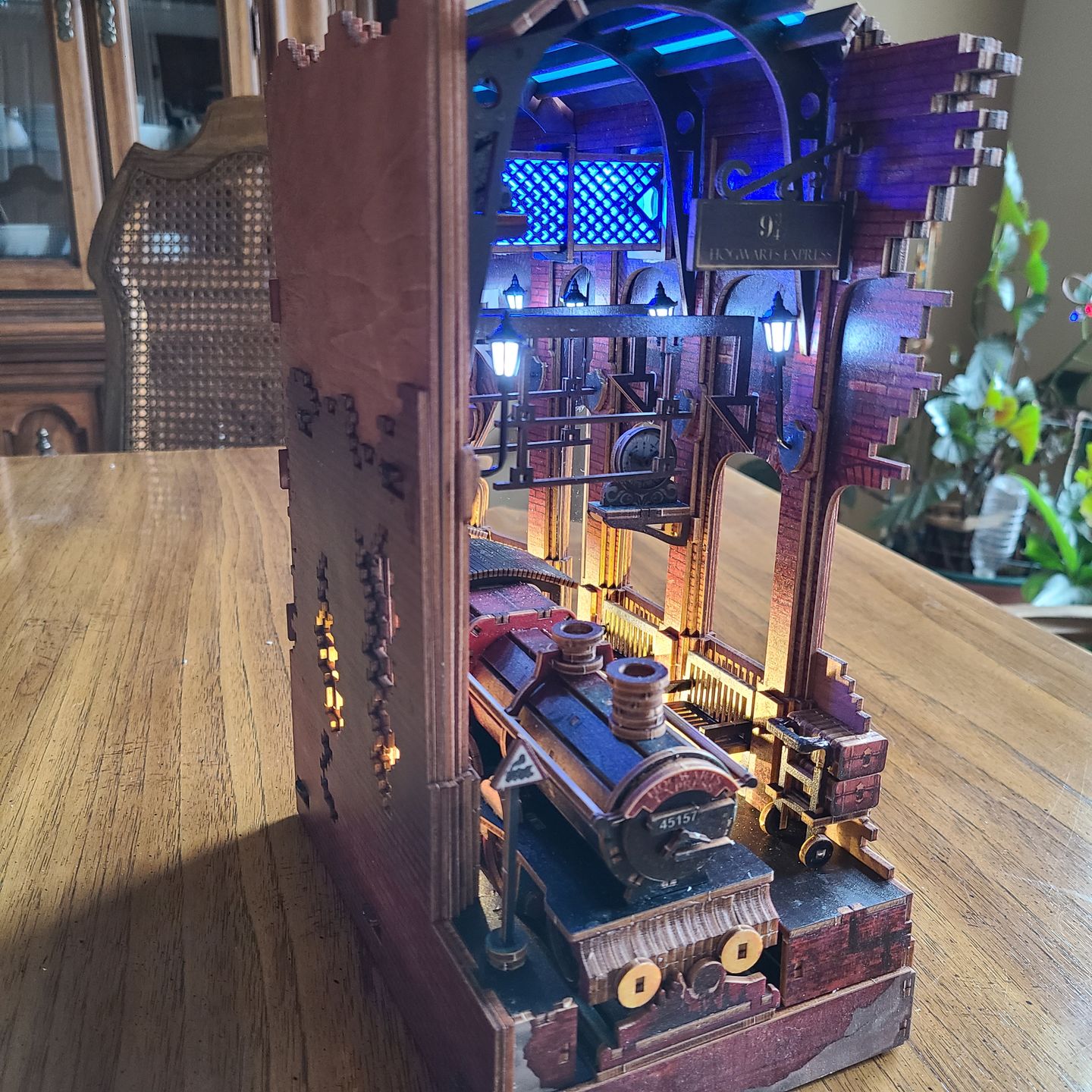 Customer photo review of King's Cross Station Pre-Colored Book Nook | LKWood (Platform 9 3/4)
