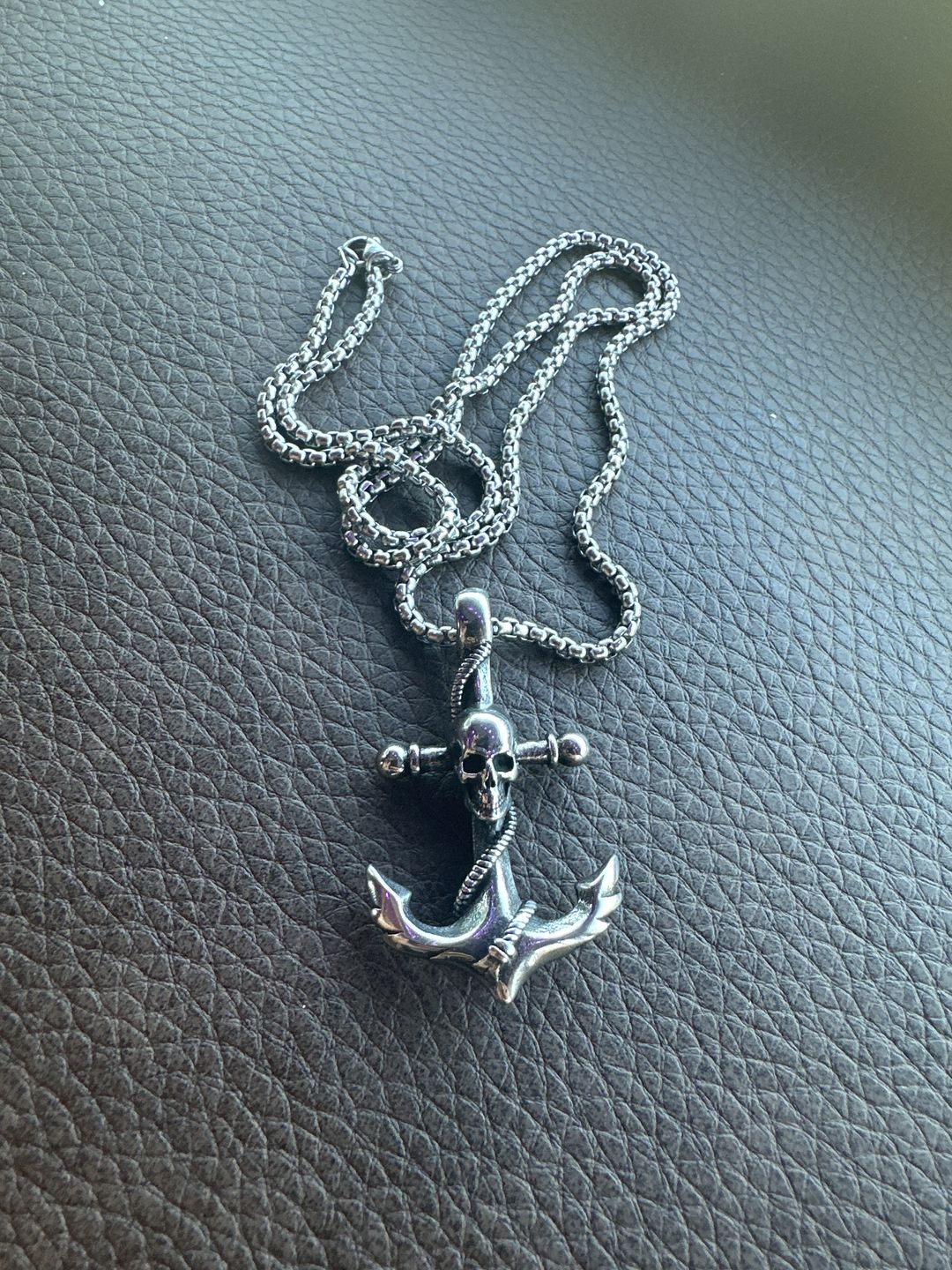 Customer photo review of SKULLED ANCHOR. - NECKLACE