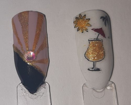Customer photo review of Gel Painting Gold Fantasy Nails