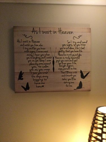 Customer photo review of As i wait in heaven Gallery Wrapped Poster