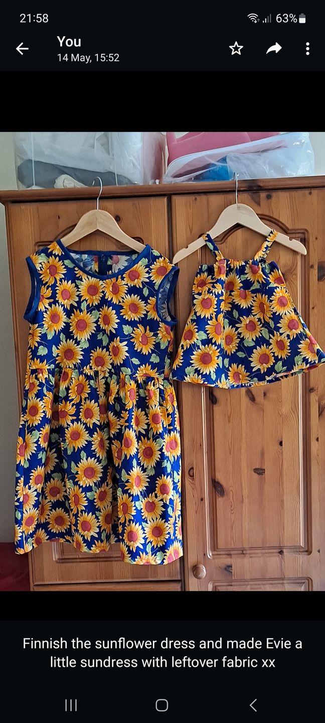 Customer photo review of Sunflowers Rose & Hubble Cotton Poplin Fabric