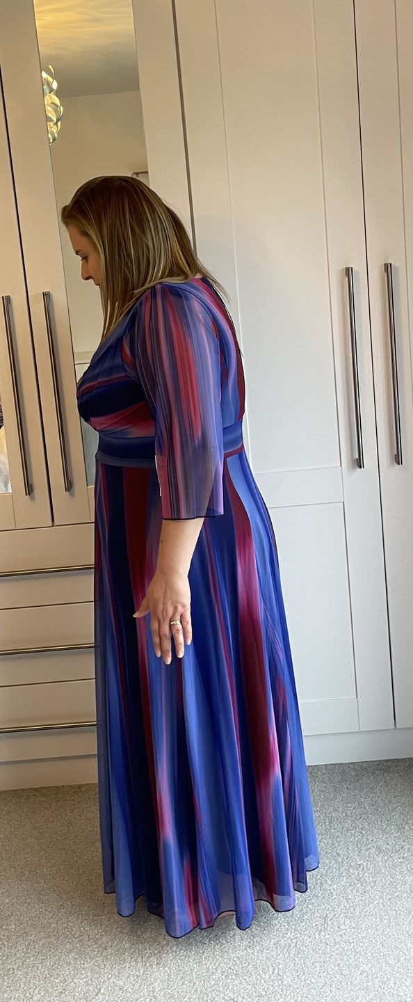 Customer photo review of Verity Blue Ikat Print Maxi Gown