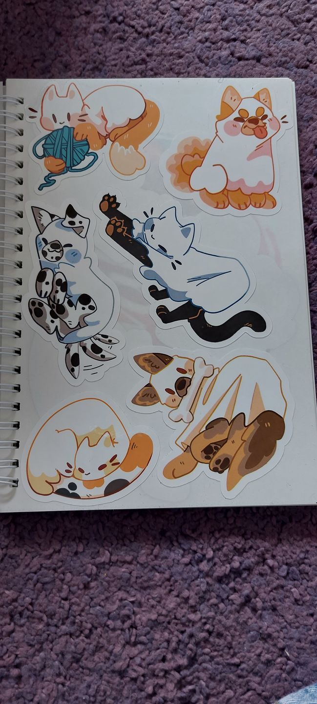 Customer photo review of Cute Ghost Puppy Stickers!