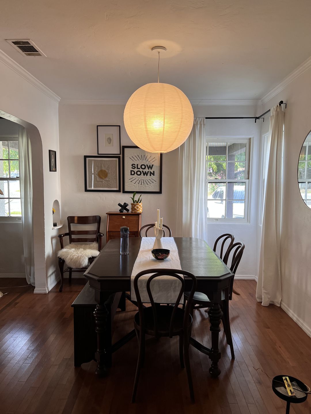 Customer photo review of 24" White Fine Line Premium Even Ribbing Paper Lantern, Extra Sturdy