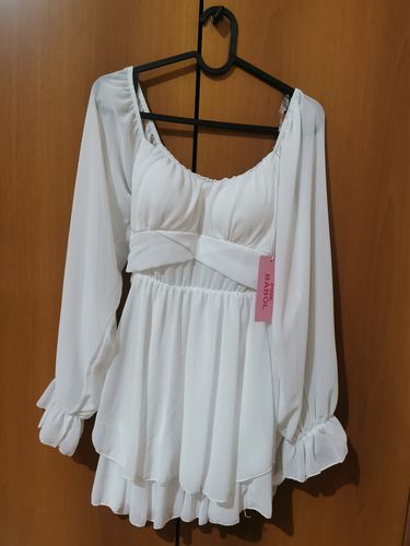 Customer photo review of Abito chiffon con coppe manica lunga