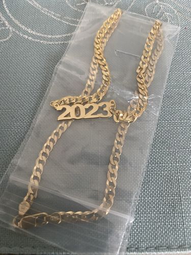 Customer photo review of Mini Year Necklace with Cuban Chain
