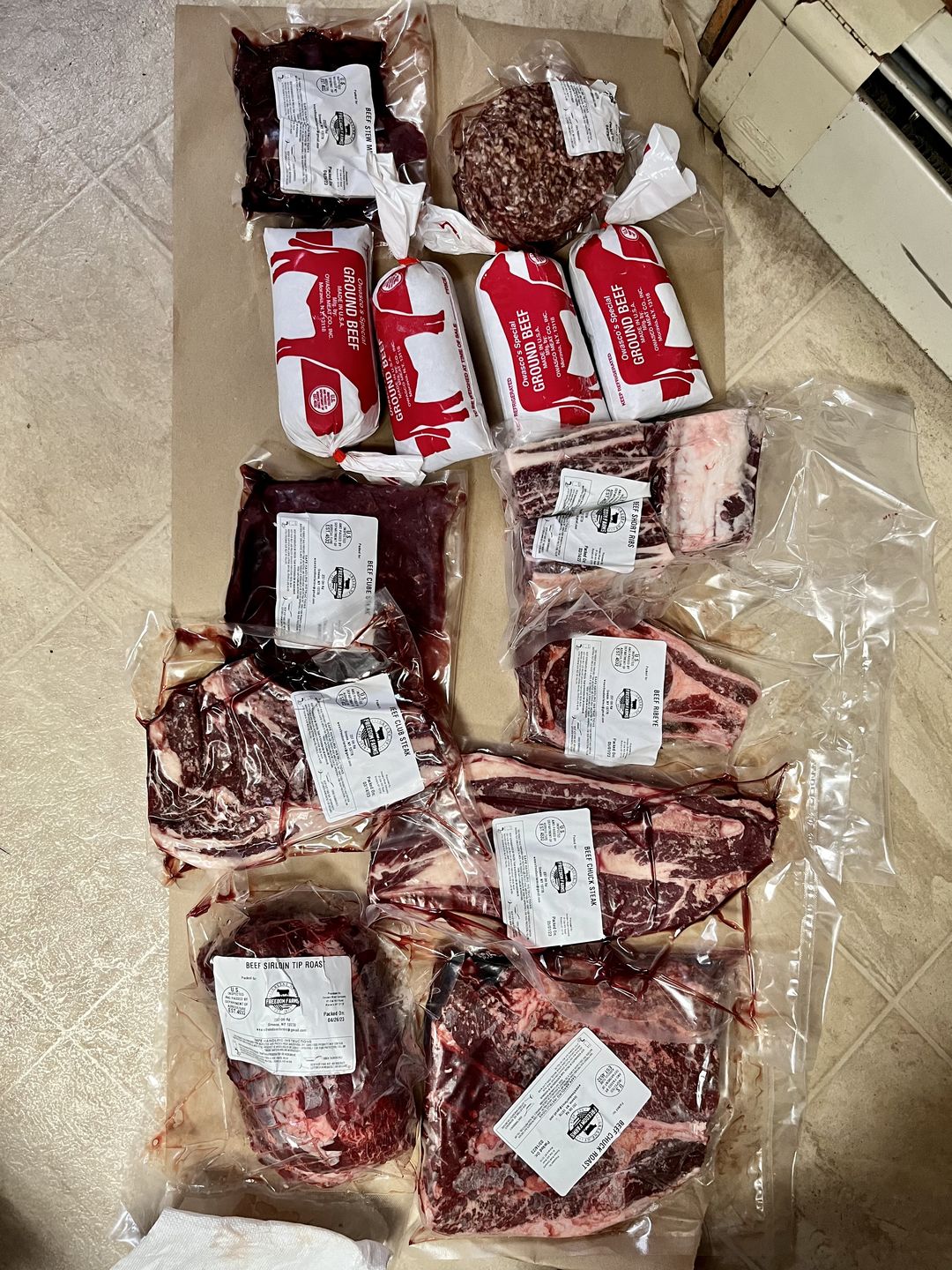 Customer photo review of BEEF VARIETY BOX – 20 LBS OF 100% AMERICAN BEEF