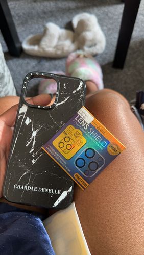 Customer photo review of Marble Name Personalised Apple iPhone Case