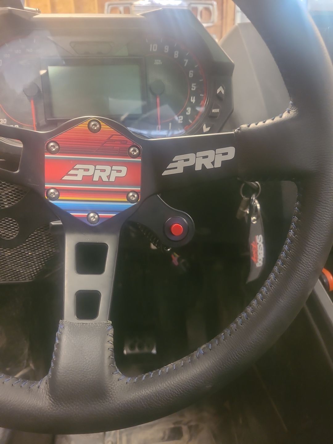 Customer photo review of Motion Raceworks Momentary Small Push Button w/6' Wound Cord (Red or Green)