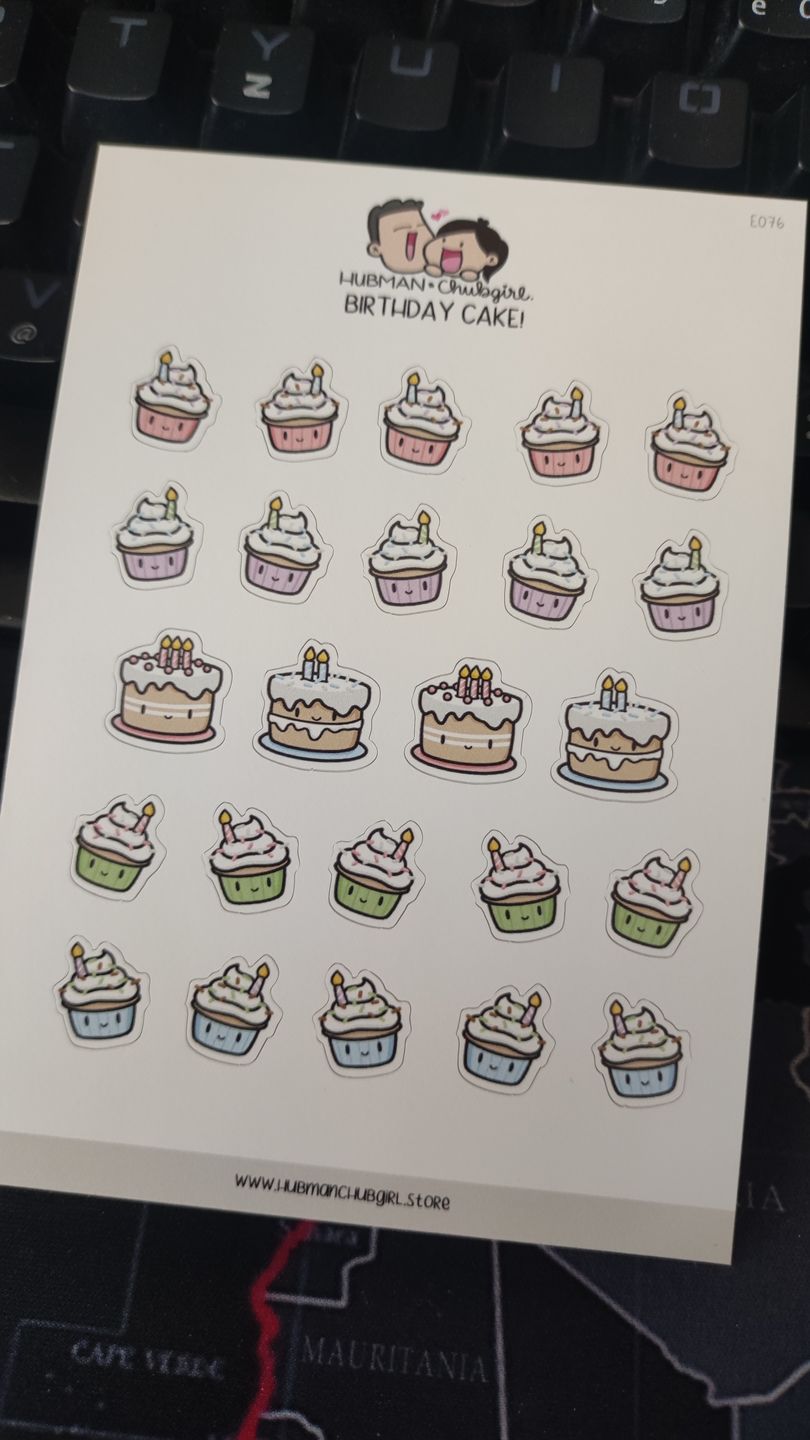 Customer photo review of Birthday Cake! Planner Stickers