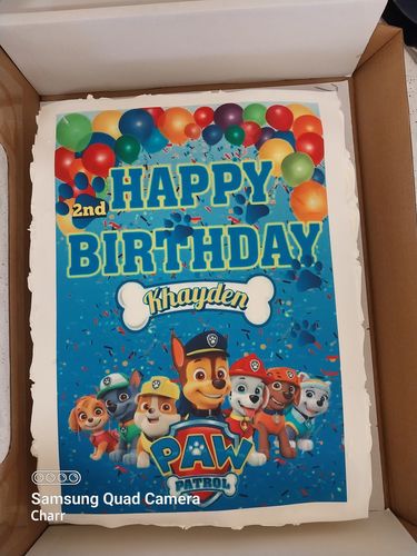 Customer photo review of A3 Rectangle Custom Edible Icing Image