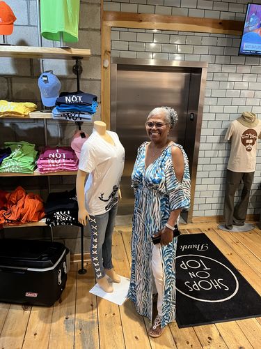 Customer photo review of Premium Sleeveless Slit French Sling Dress