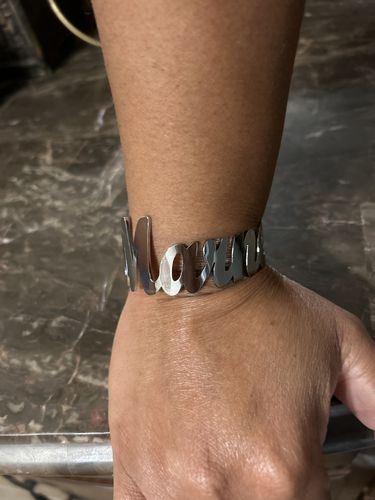 Customer photo review of Personalized Large Cuff Name Bracelet