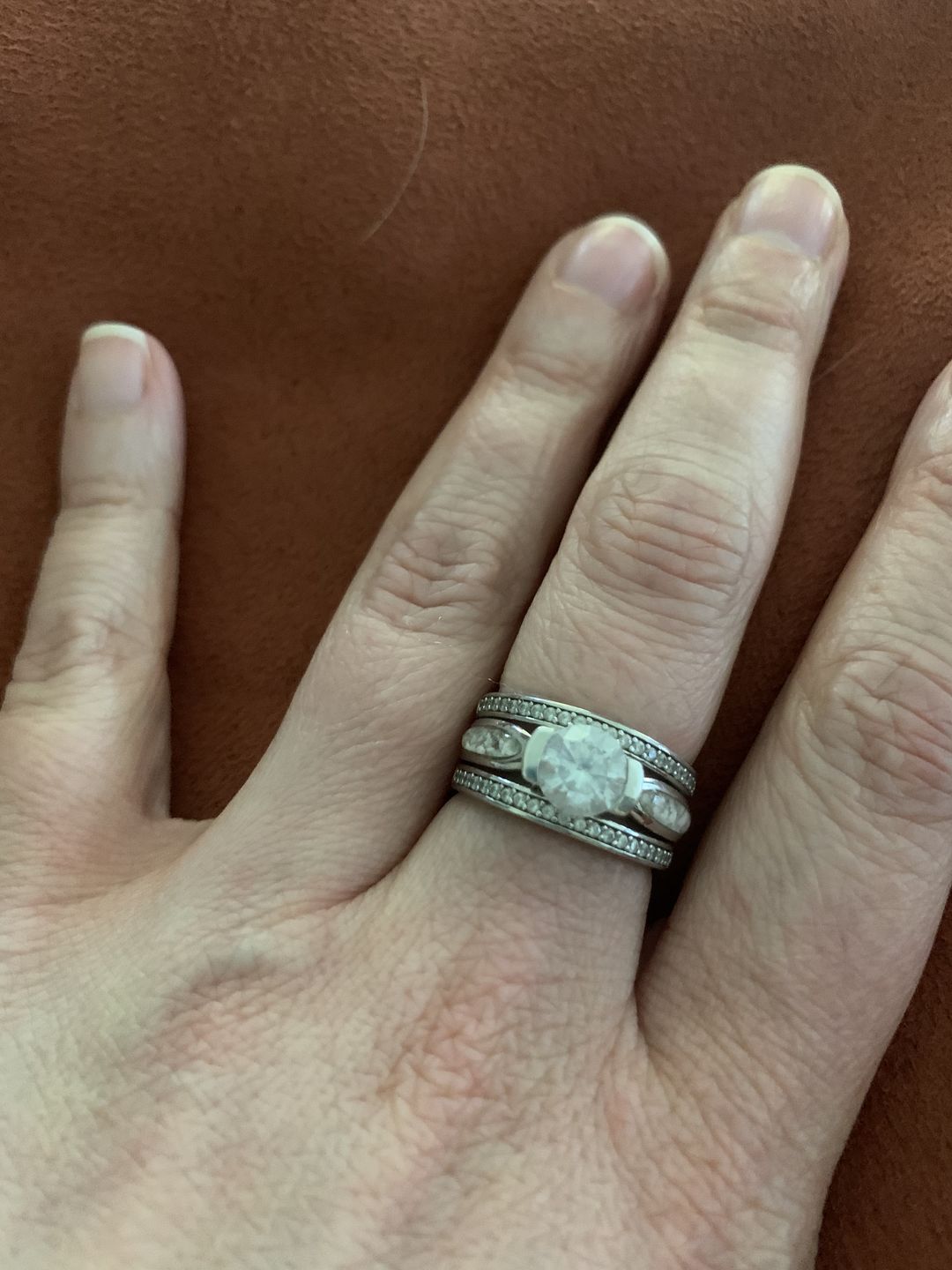 Customer photo review of Silver Ring with Gem and Cremation Ash