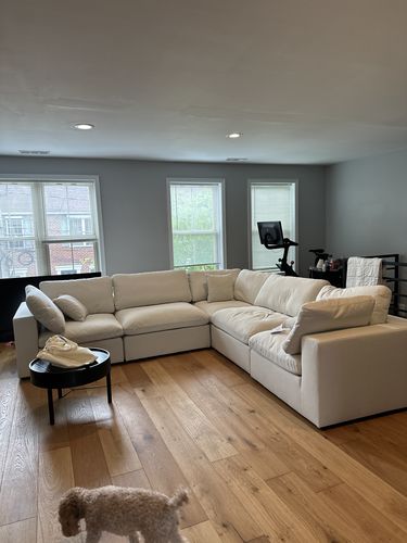 Customer photo review of SKY LINEN DELUXE PLUSH MODULAR 5 PIECE SECTIONAL