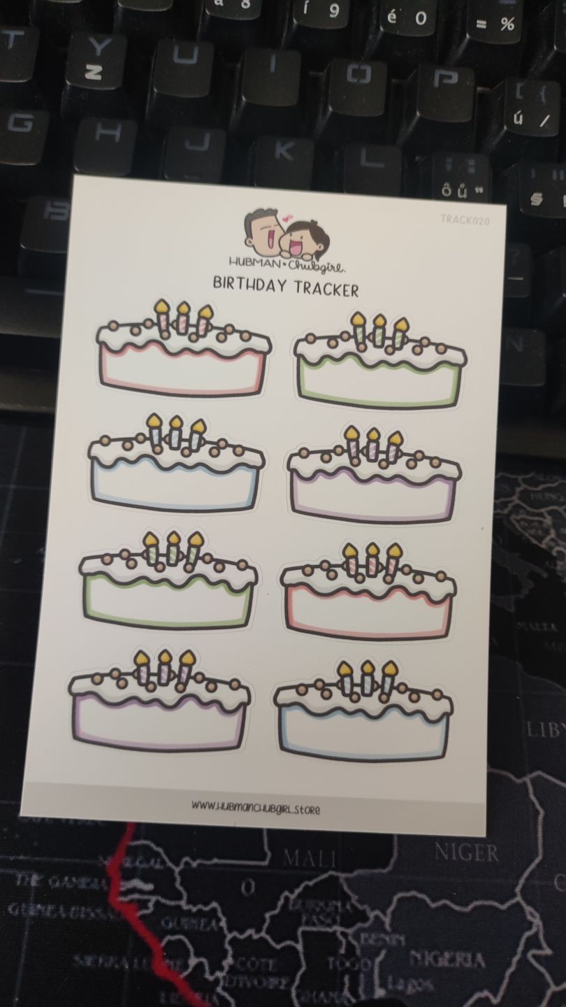 Customer photo review of Birthday Tracker Planner Stickers
