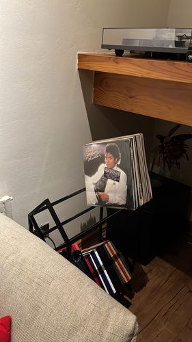 Customer photo review of Porta Vinilo Dos Niveles | LUXE METAL BLACK