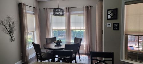 Customer photo review of SmartWings Motorized Light Filtering Roller Shades 70% Blackout Linen