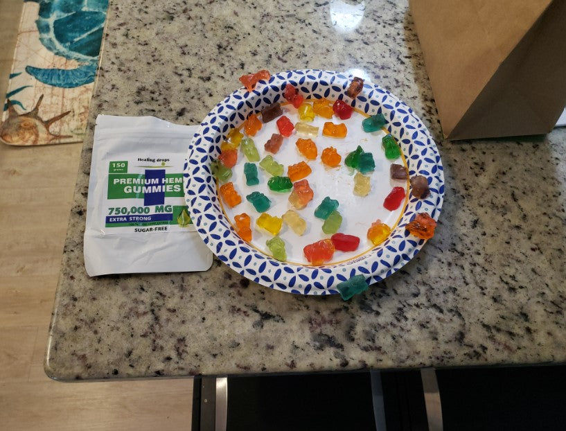 Customer photo review of Hemp Gummy Bears 750,000mg Sugar-Free Premium Organic + Vitamins: C B D E + Omega 3 6 9