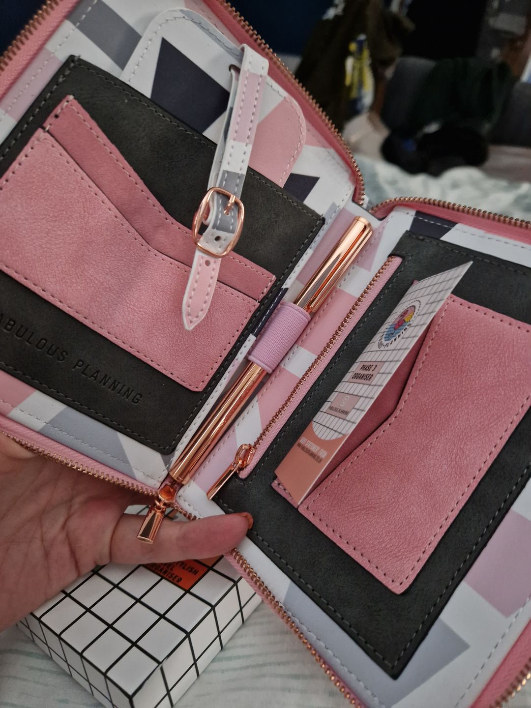 Customer photo review of Pink Geometric - Travel Organiser
