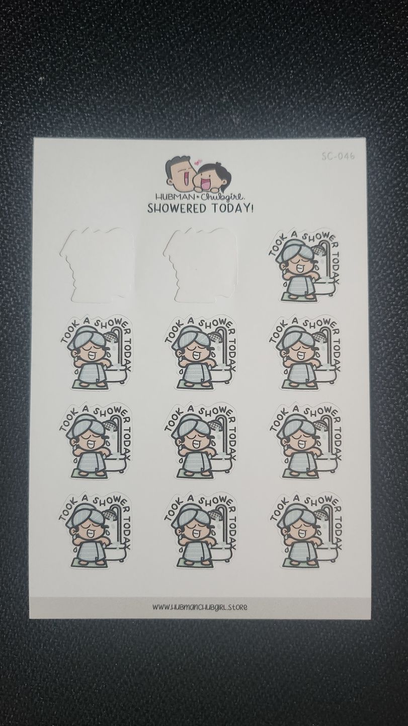 Customer photo review of Showered today planner stickers