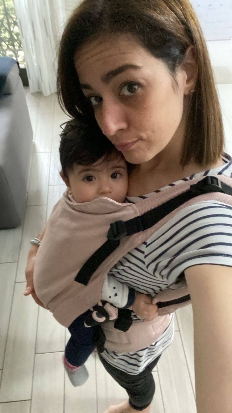 Customer photo review of Marsupio kinder hop GROW Cotone di Fascia tinta unita