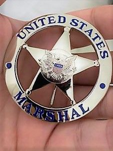 Customer photo review of US Federal Court Law Enforcement MARSHAL Badge Solid Copper Replica Movie Props