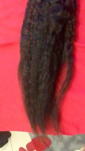 Customer photo review of Clip Ins Extension Kinky Straight 12A+ Virgin Human Hair Extension