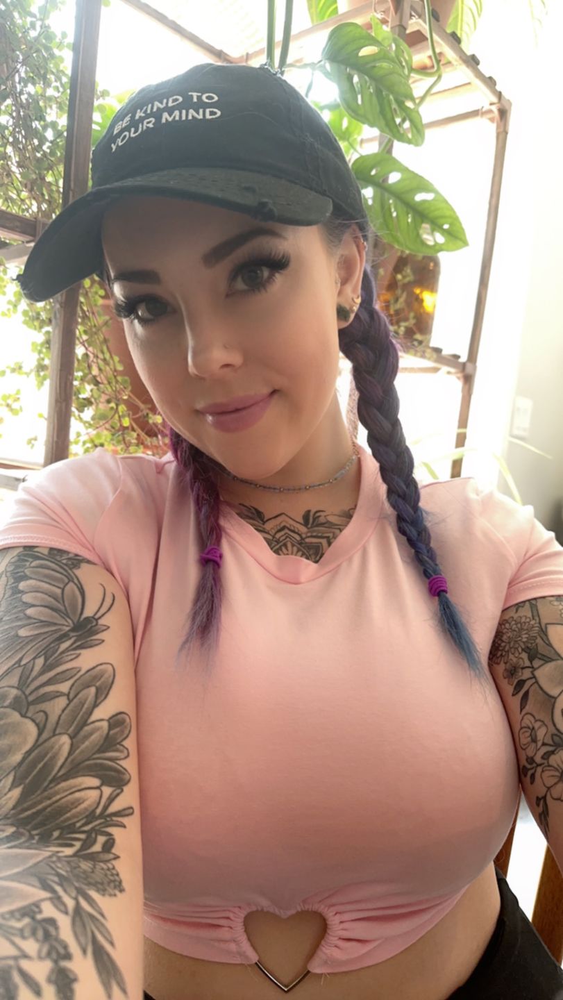 Customer photo review of Be Kind To Your Mind Distressed Hat