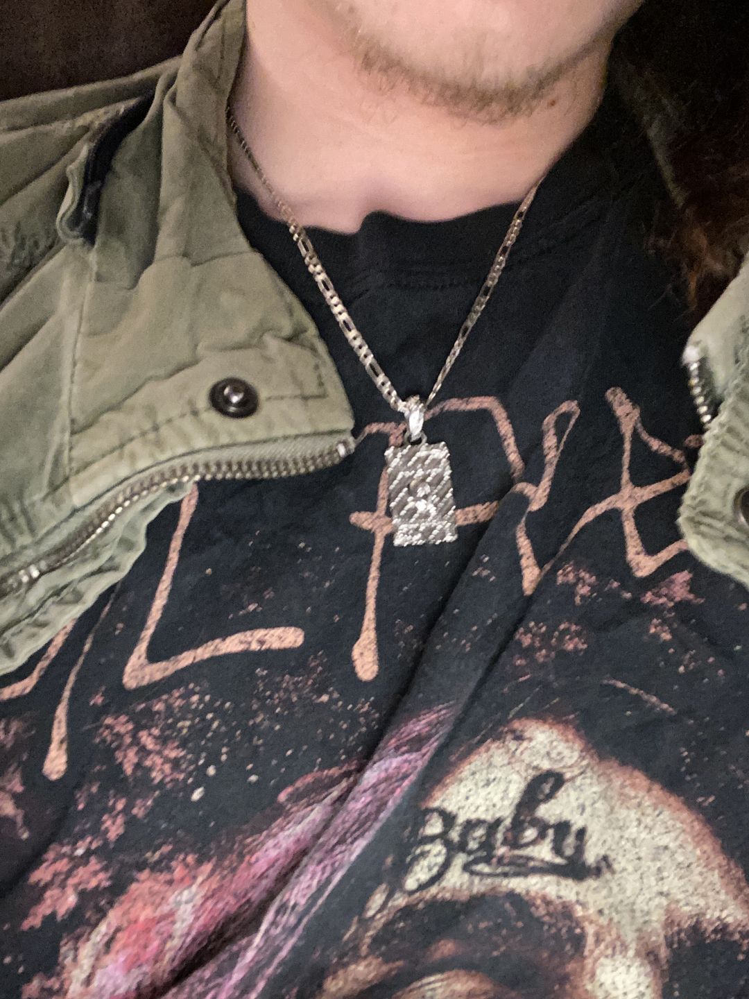 Customer photo review of LAUGH NOW, DIE LATER PENDANT
